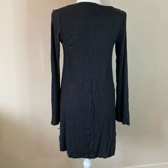 Michael Lauren MLM-8051-CSW Harvest L/S Crew Neck Dress Size Large Charcoal (F4) - Picture 3 of 8